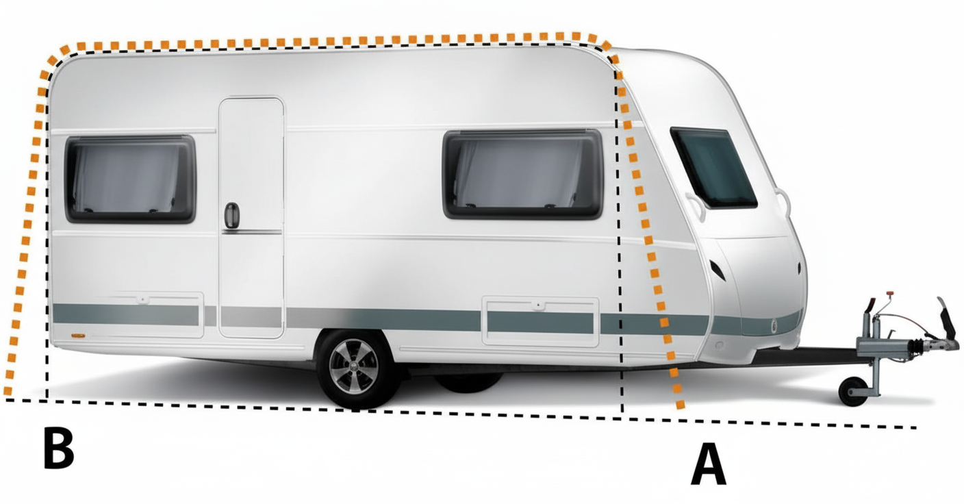 Guía de medición de caravana - Puntos A y B